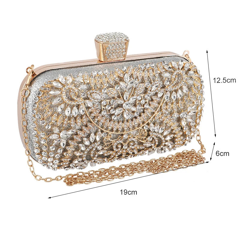 여성용 다이아몬드 이브닝 클러치 백, 웨딩 지갑, 하이 퀄리티 체인 숄더백, 금속 손잡이가 달린 소형 핸드백, XA901H
