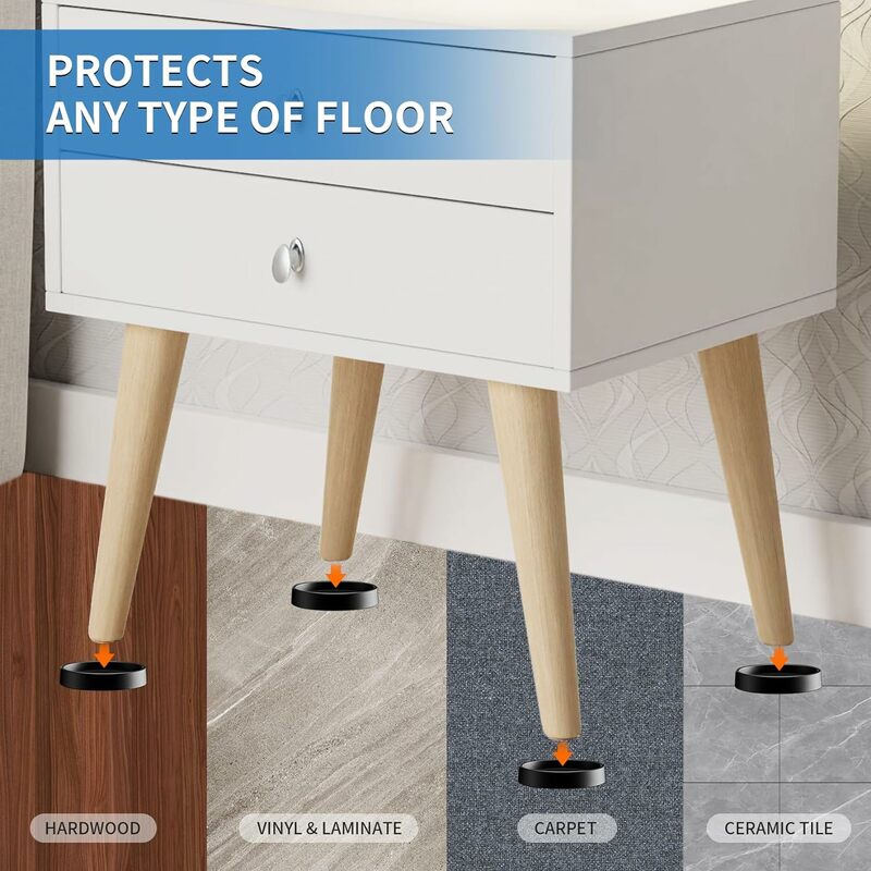 4/8PCS fodere protettive per pavimenti per gambe per sedie 2.5 "cuscinetti per mobili in gomma protezioni per mobili tappi per piedi senza graffi ridurre il rumore