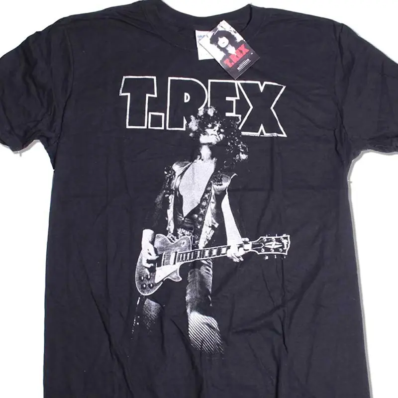 T rex t shirt marc bolan glitter porträt 100% glam rock klassische baumwolle männer rund kragen kurzarm