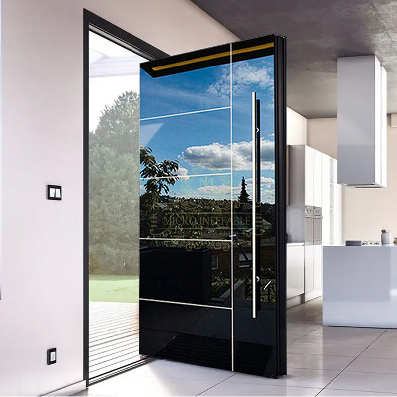 Входная дверь современный дизайн Индивидуальный размер декоративная качественная Поворотная Входная входная дверь стальная дверь Лидер продаж