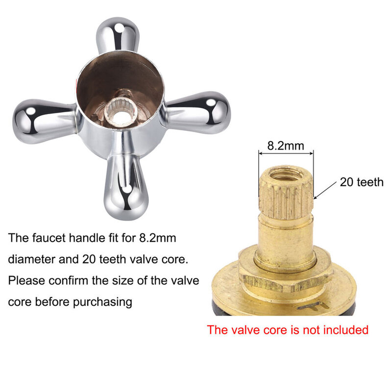 2PCS Faucet Knob Handles Alloy Replacement Tap Kit Basin Single Cold Faucet Handle Handwheel For Kitchen Bathroom Accessory