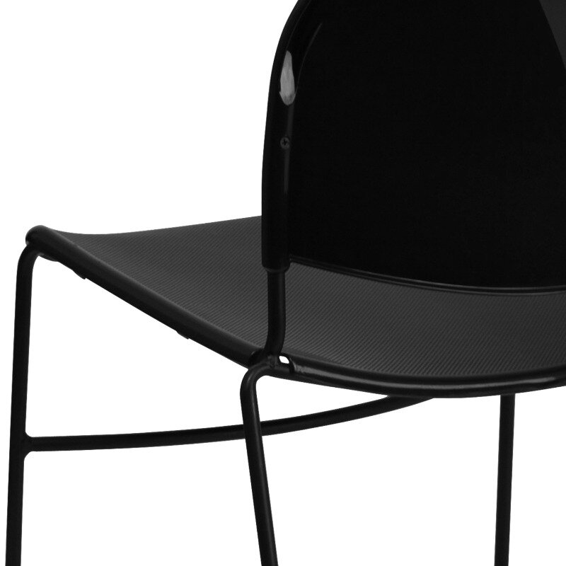 880 фунтов. Черный ультракомпактный стул с черной рамкой с порошковым покрытием