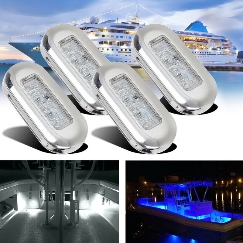 4 buah 12V lampu LED tahan air lampu kesopanan perahu lampu buritan lampu kapal laut lampu dek tangga aksesori kapal laut kapal Yacht
