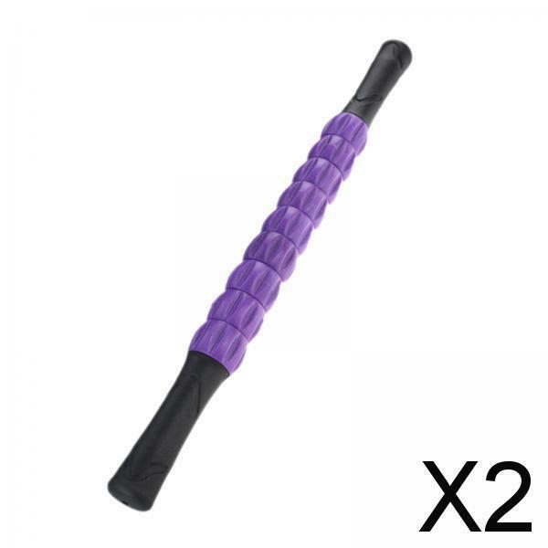 2 palos de masaje de cuerpo completo para atletas, rodillo muscular portátil, púrpura
