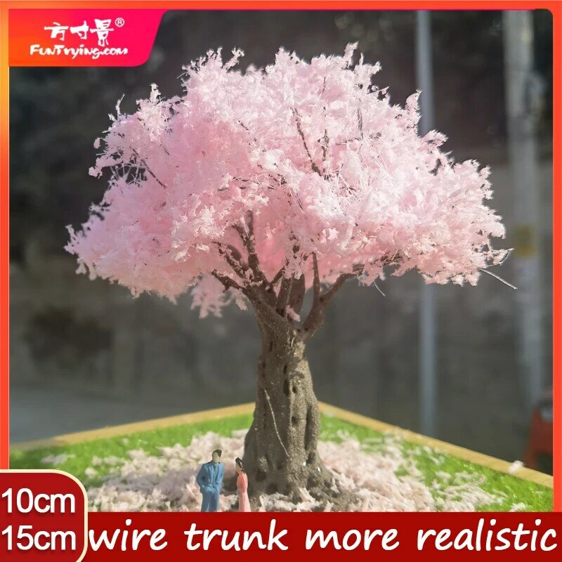 Model pohon Cherry 10/15cm, ornamen Jepang pajangan jendela ornamen kecil buatan tangan kebun lanskap