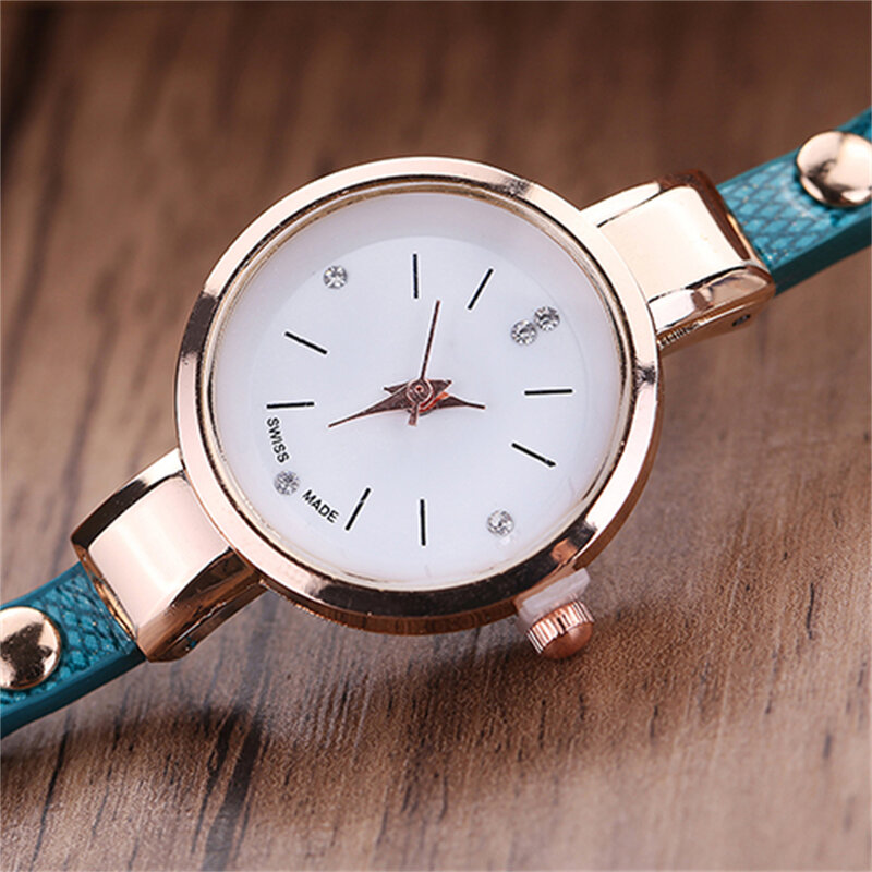 Reloj de pulsera de cuarzo con colgante redondo de diamantes de imitación multicapa para mujer, relojes de vestir para mujer, Gif