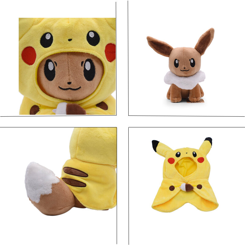 12 Inch Pikachu Cosplay Eevee Pokemon Weighted Plush Doll Soft Animal Hot Stuffed Toys Great Kawaii Gift Free Shipping