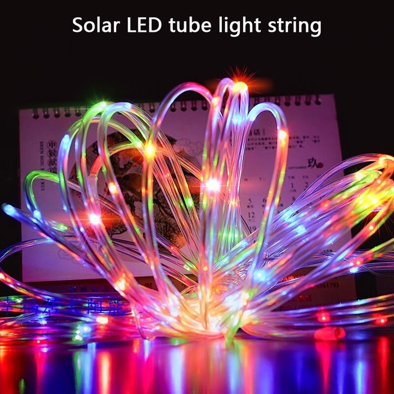 LED Solar String Lights PVC Flexible Tube Lights Outdoor Waterproof Garden Decoration Illusion String Lights