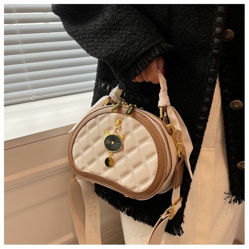 Tas selempang kulit Pu perempuan, dompet besar sederhana, tas kurir dengan sabuk tas tangan
