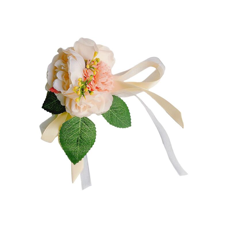 Mano polso fiore braccialetto nastro mano fiori decorazione floreale polso corpetto braccialetto per damigella d'onore sposa sposo cerimonia di ballo