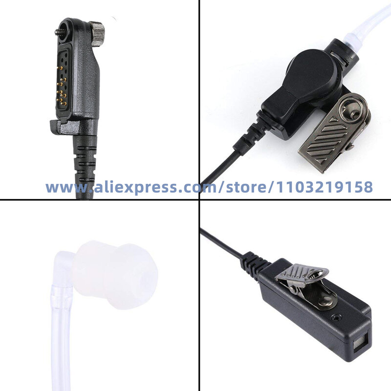 Walperforated Talkie-Écouteurs à tube transparent, écouteurs PTT, adaptés pour Hytera PDfemale PD602 PD605 PD662 PD665 PD680 PD682 PD685 X1P