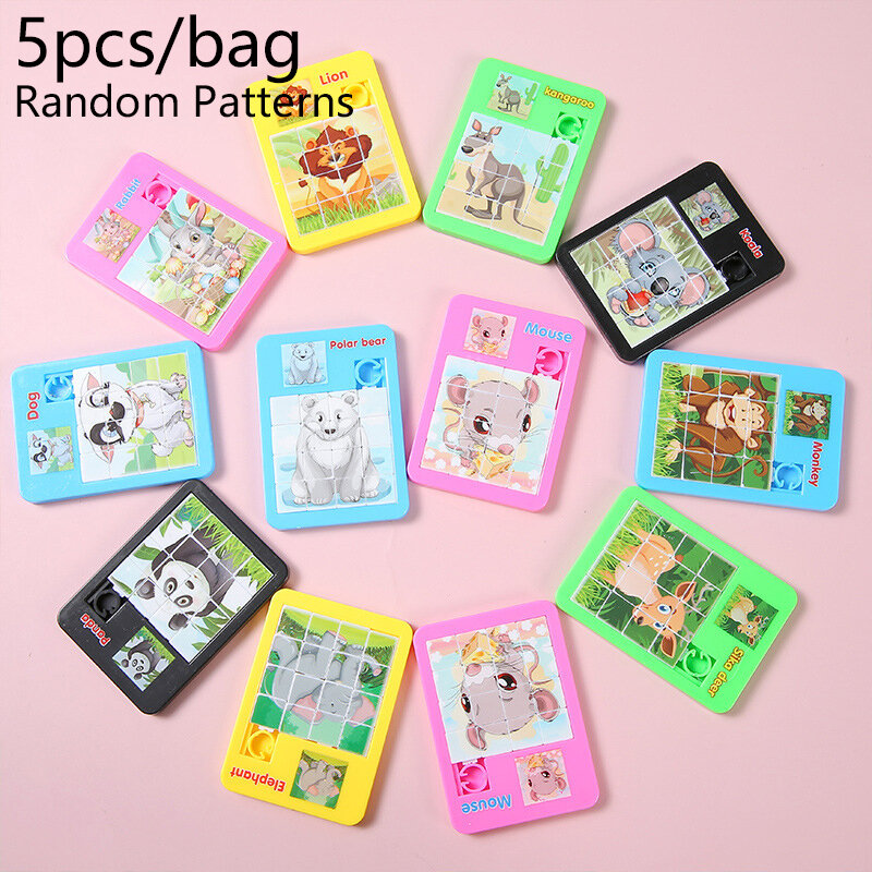 Discover Endless Fun With Our 2pcs/bag 16 Frame Cartoon Animal Puzzle Sliding Puzzle! Perfect For Kids' Birthdays And Party.