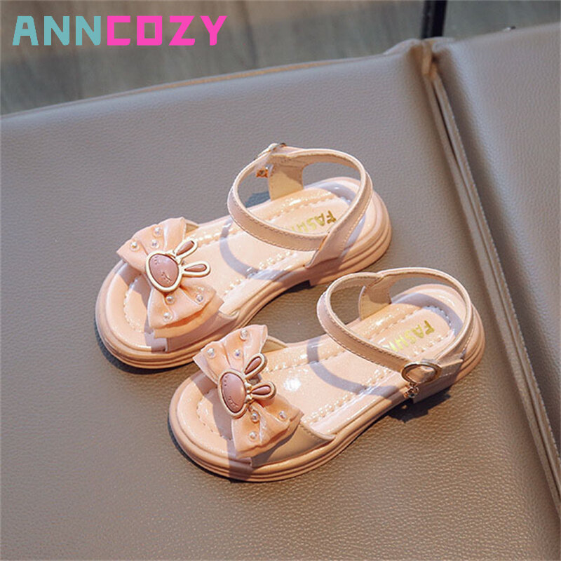 Sandali per ragazze per bambini 2023 estate nuovo stile edizione coreana perla Versatile Open-toe Fashion Princess Party Performance Shoes