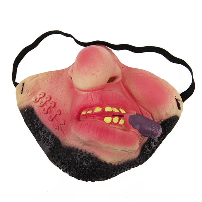 Máscara de payaso de media cara con banda elástica, 22 estilos, humorística, Horrible, látex, fiesta de Cosplay, accesorios de decoración de Halloween