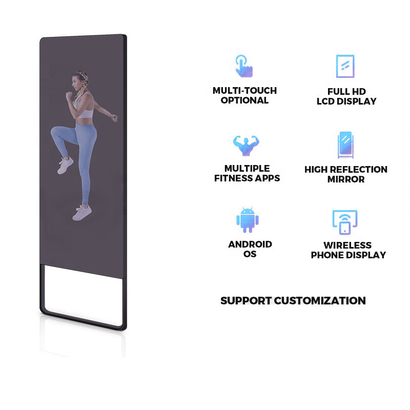Miroir de Yoga Intelligent avec Écran LCD de 43 Pouces, Accessoire Magique pour Fitness et bug astique