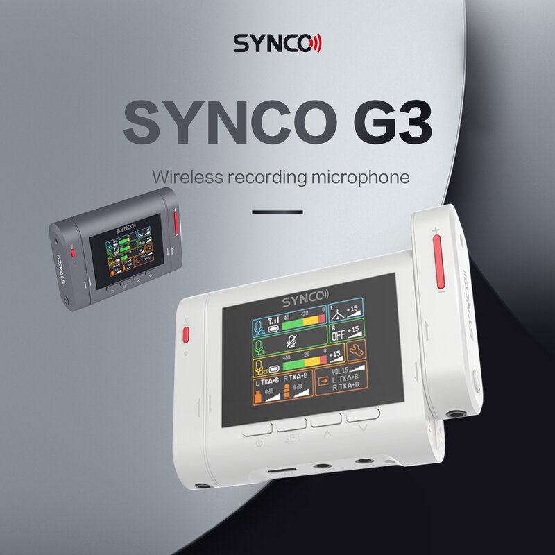 Synco-G3 무선 라발리에 녹음 마이크, 올인원 시스템, 오디오, 비디오 녹화 마이크