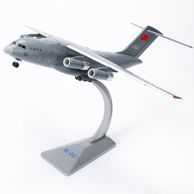نموذج مصنوع من خليط معدني من الصين Y20 ، طائرة نقل عسكرية قتالية ، 1:100 مقياس ، مجموعة هدايا ألعاب ، عرض محاكاة