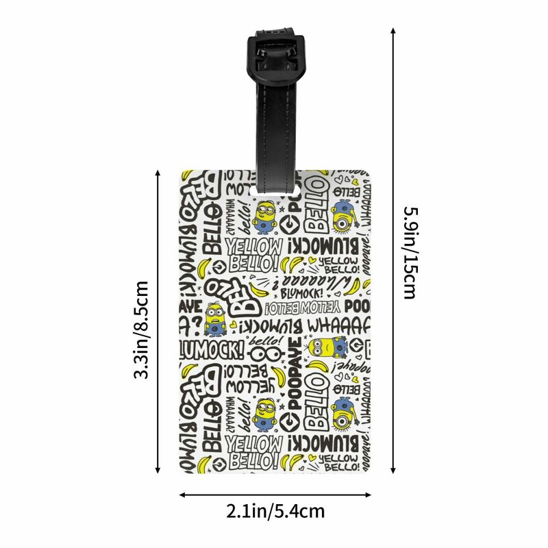 Label bagasi Minion kustom untuk koper penutup privasi Label ID