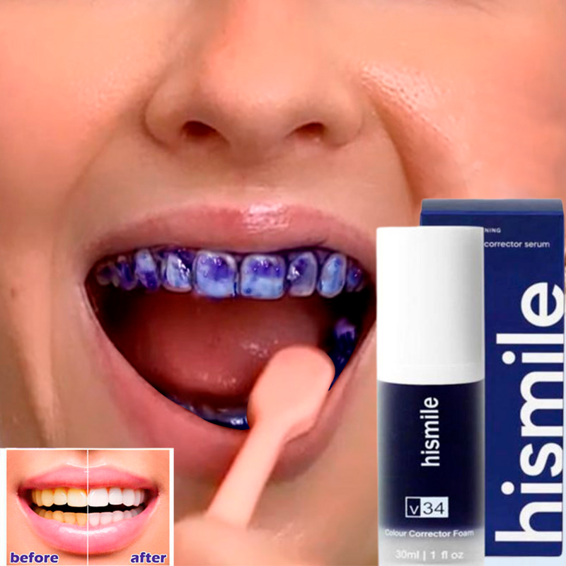Hismile-Dentifrice nettoyant pour les dents, violet, efficace, mousse, livres oraux