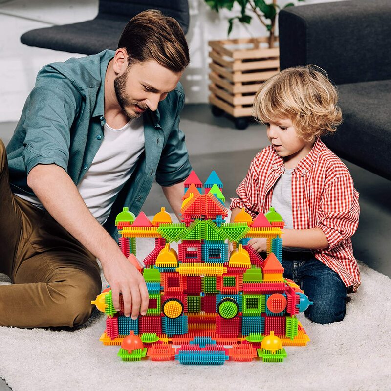 240 pçs forma de cerdas das crianças bloco de construção de modelagem intelectual interativo pai-filho montagem diy brinquedo de tijolo educacional