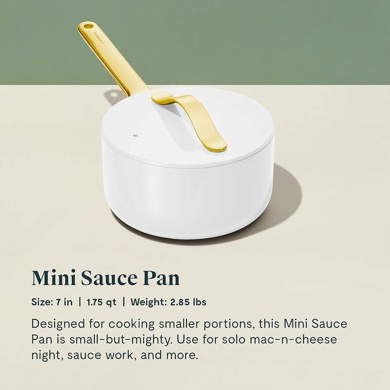 Caraway Mini Duo - Non-Stick Ceramic Mini Fry Pan  & Mini Sauce Pan (1.75 qt) - Non Toxic, PTFE & PFOA Free - Oven Safe