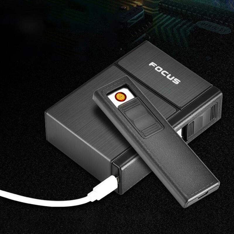 防風シガレットケース,USB充電式タバコディスペンサーボックス,20個,タバコ収納コンテナケース