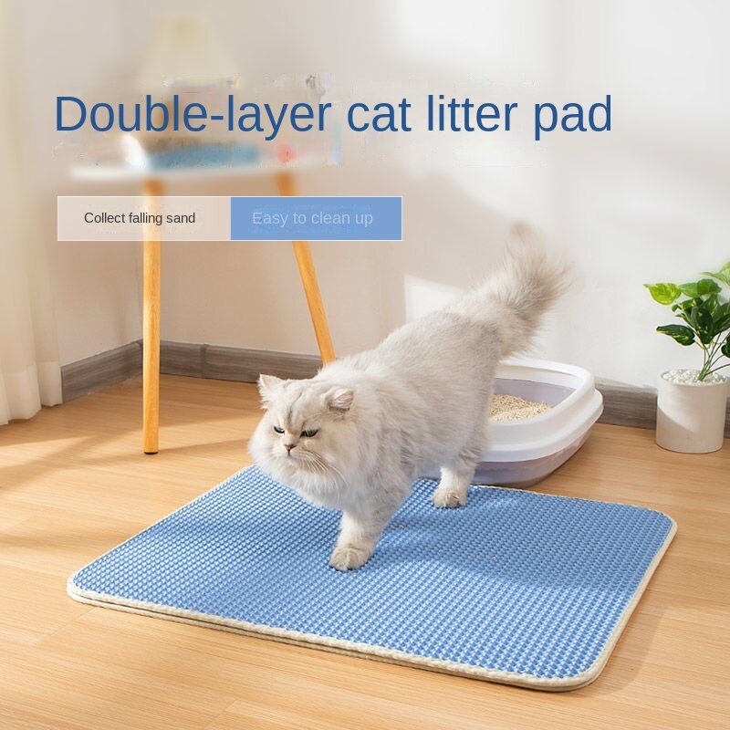 Коврик для кошачьего туалета, двухслойный водонепроницаемый, устойчивый к мочкам, легко чистится, нескользящий, подкладка для туалета с кошачьими царапинами, большая подкладка для ног