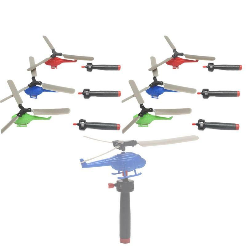 Trekkoord Helikopter Speelgoed 6 Stuks Creatieve Propeller Kinderen Vliegende Spin Copter Grappig Leren & Educatief Speelgoed Trekken Touw Vliegen