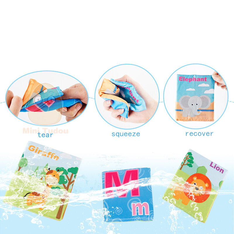 Mainan buku Bayi bahasa belajar kartu flash terbaru 26 buah kartu alfabet lembut dengan tas kain Buku baca Bahasa Inggris bayi