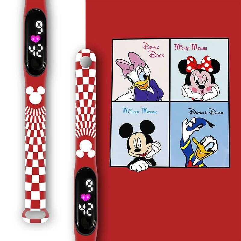 แฟชั่น Disney Mickey เด็กนาฬิกาสำหรับหญิงกีฬา Touch สร้อยข้อมือ LED Love Light เด็กนาฬิกาเด็กดิจิตอลอิเล็กทรอนิกส์นาฬิกา