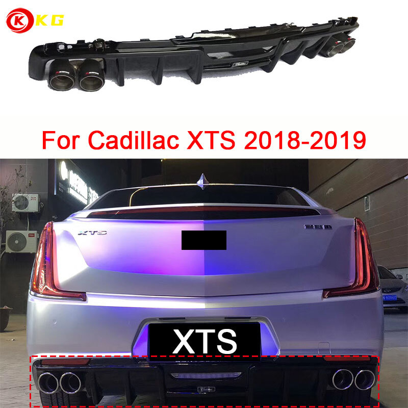 Cocok untuk Cadillac XTS bibir belakang lip karbon ekor empat keluar pisau bibir belakang XTS pembungkus kecil dekorasi ekor baru