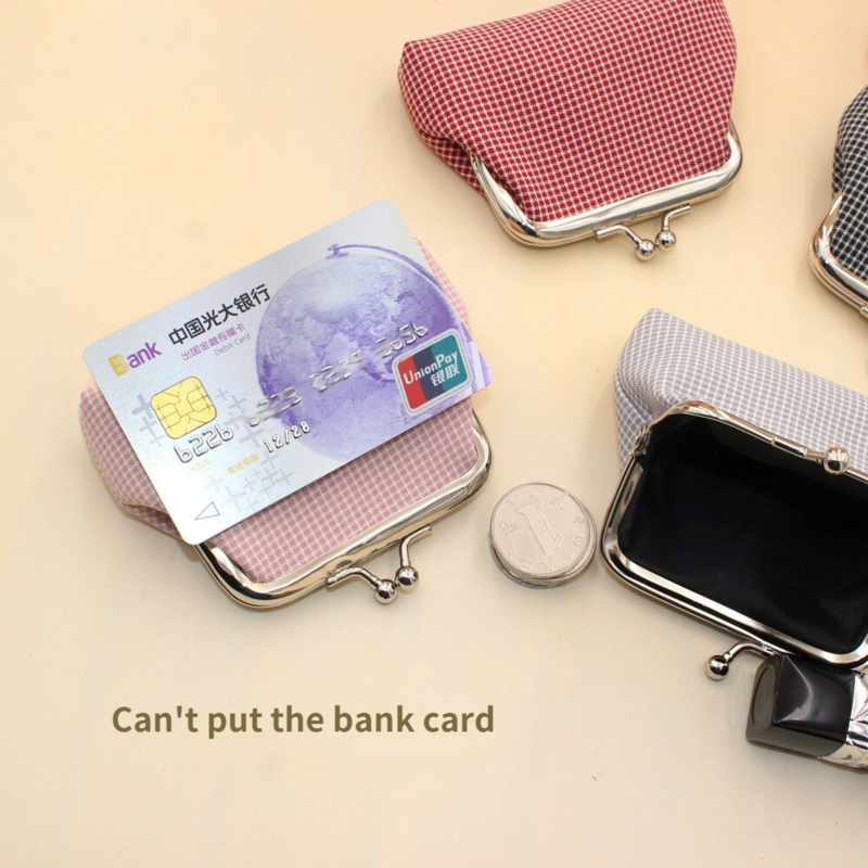 女性用の小さな財布,2つのサイズが利用可能な小さな綿のPUチェッカーデザインの小さな財布,鳥の形,コイン,財布