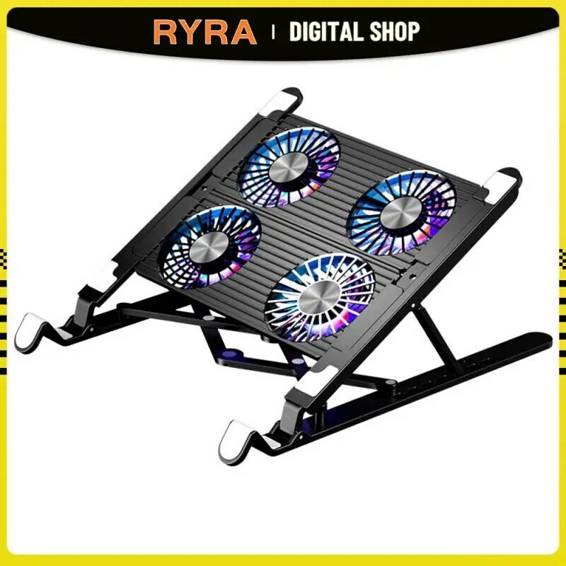 RYRA 노트북 사일런트 냉각 팬, 방열 노트북 스탠드, 조절 가능한 접이식 터보 허리케인 게이밍 노트북 쿨러 라디에이터
