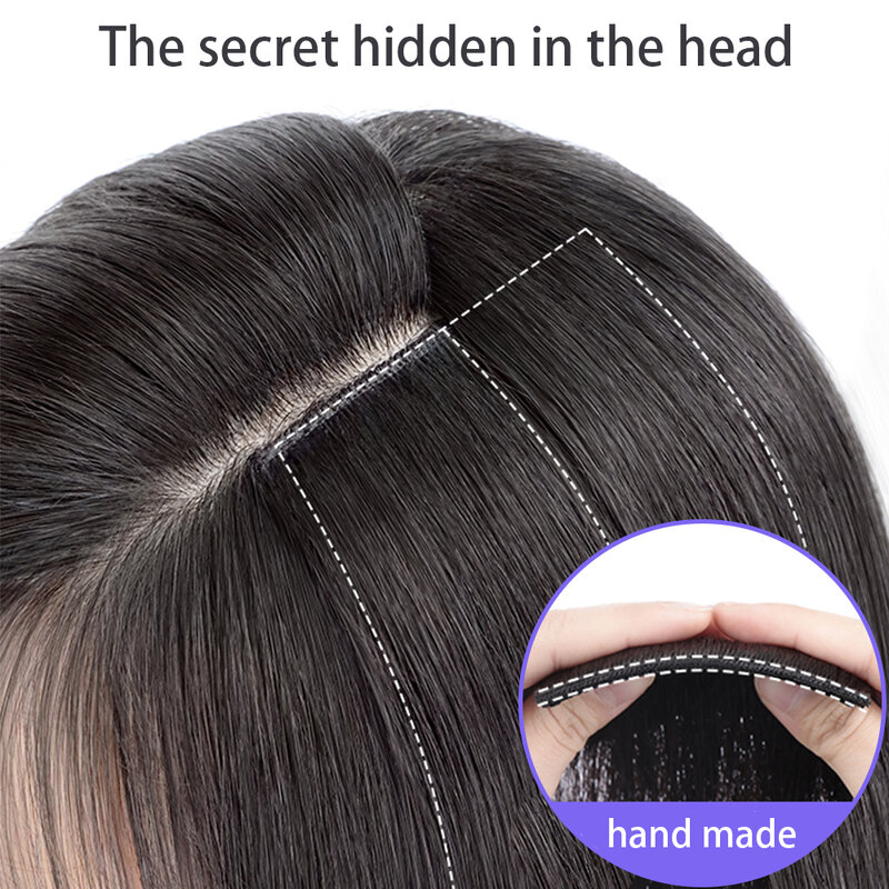 女性のための人工毛パッド,滑らかで目に見えないヘアピン,追加のボリューム
