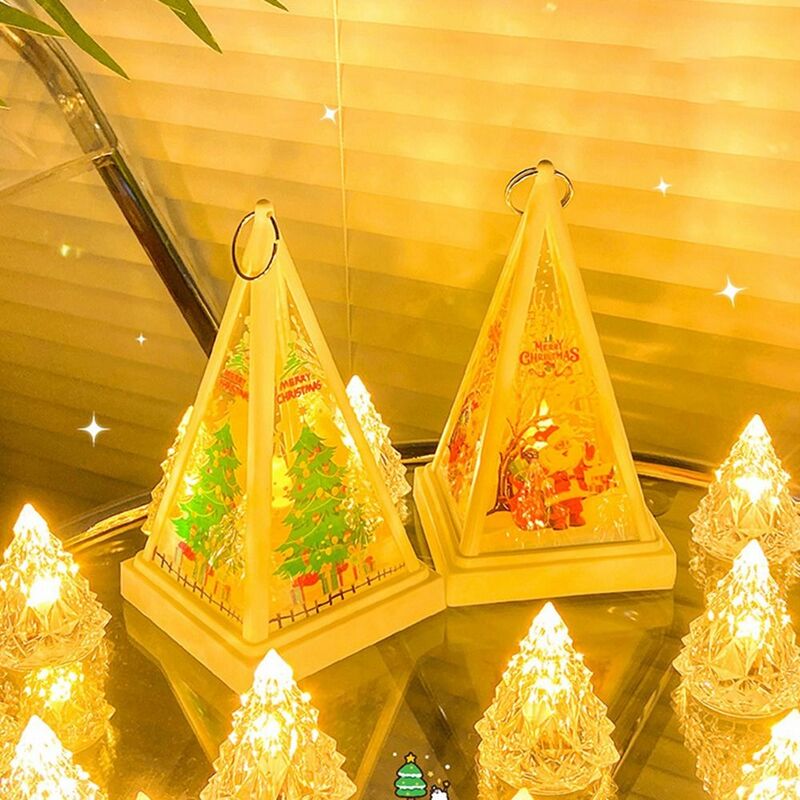 Lampu gantung Natal portabel, lampu malam Natal Santa Claus, lampu elektronik LED Mini, bersinar tahan lama, dekorasi Natal rumah