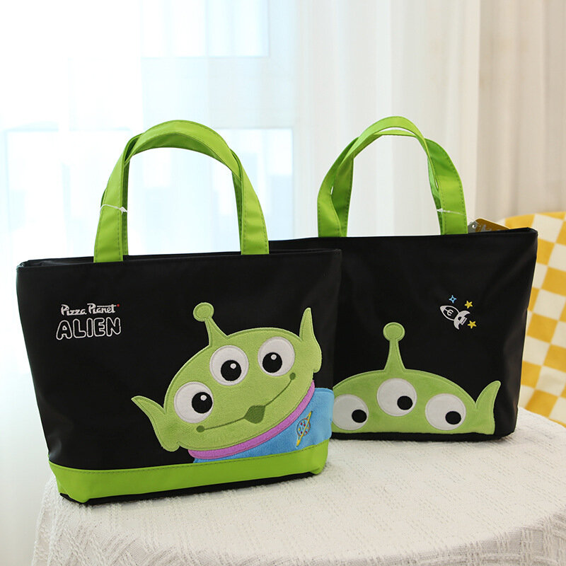 New Disney Authentic Little Monster Three Eyed Cute Handheld Bag Girl Dirty Resistant Handheld Bag Pizza Planet Travel Bag