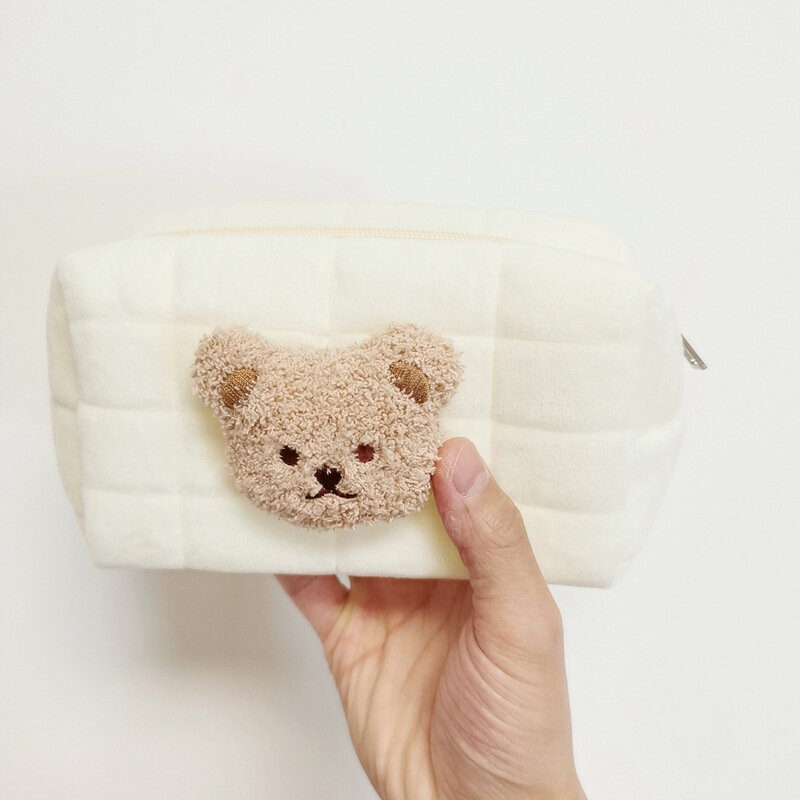 Cute Bear Baby Toiletry Bag Make Up Cosmetic Bags Portable Diaper Pouch Baby Items Organizer Reusable Cotton Cluth Bag for Mommy