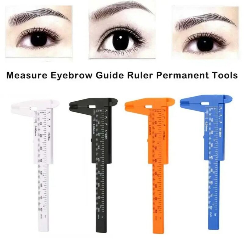 Portable 80mm Plastic Eyebrow Measuring Vernier Caliper Tattoo Microblading Caliper Ruler Permanent Makeup Measurement Tools