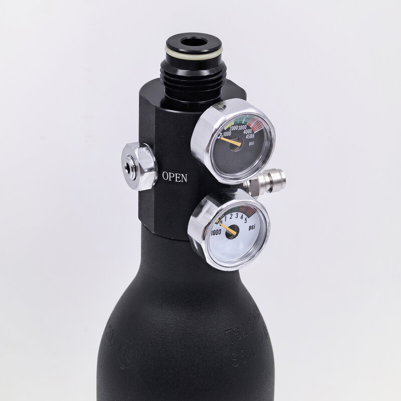 HPA New Design Air Tank Cylinder Regulator Adjustable Output Pressure Air Valve Fill Station Dual Gauges Aquarium Accessories
