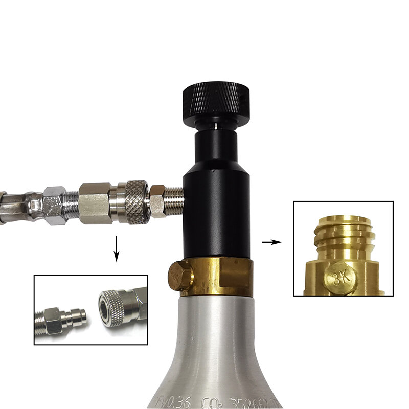 Woda sodowa iskrzenie wody ekspres butla butla CO2 stacja napełniania zapasowy Adapter złącze W21.8-14 lub G3/4 lub CGA320