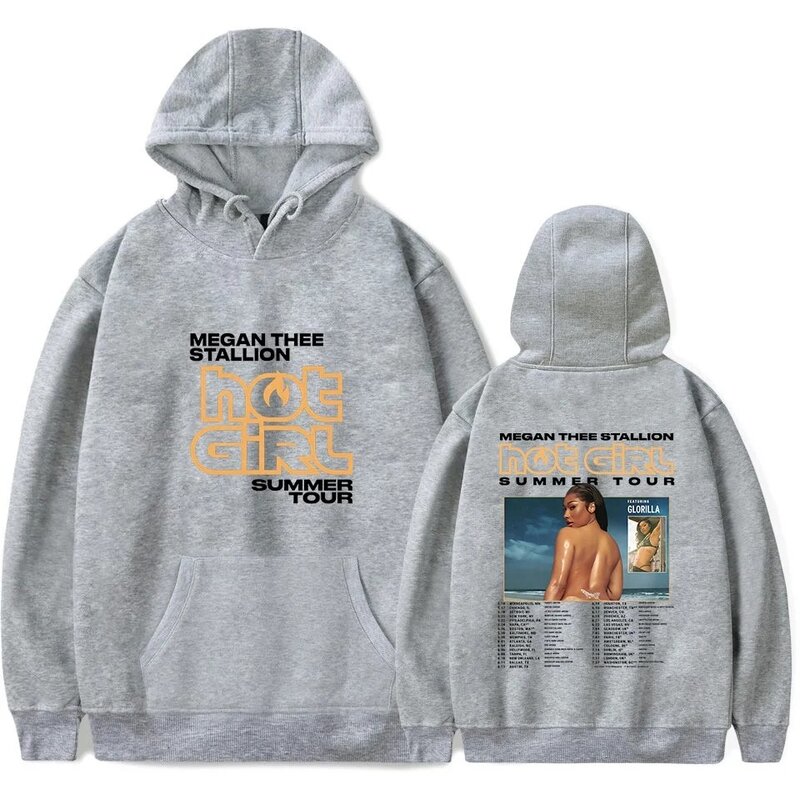 Megan Thee Stallion Hot Girl Summer Tour felpe con cappuccio Unisex HipHop stampato pullover a maniche lunghe Streetwear