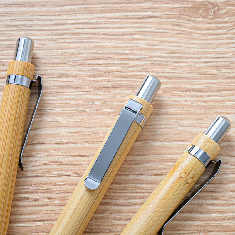 30 pz penna a sfera in legno di bambù penna di bambù 1.0mm punta ufficio scuola Wrting cancelleria Business Signature penne a sfera