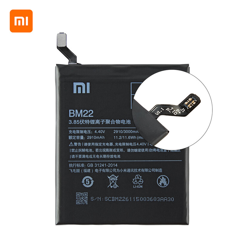 Baterai Xiaomi Mi 100% Asli BM22 3000MAh untuk Xiaomi Mi 5 Mi5 M5 BM22 Baterai Pengganti Ponsel Kualitas Tinggi + Alat