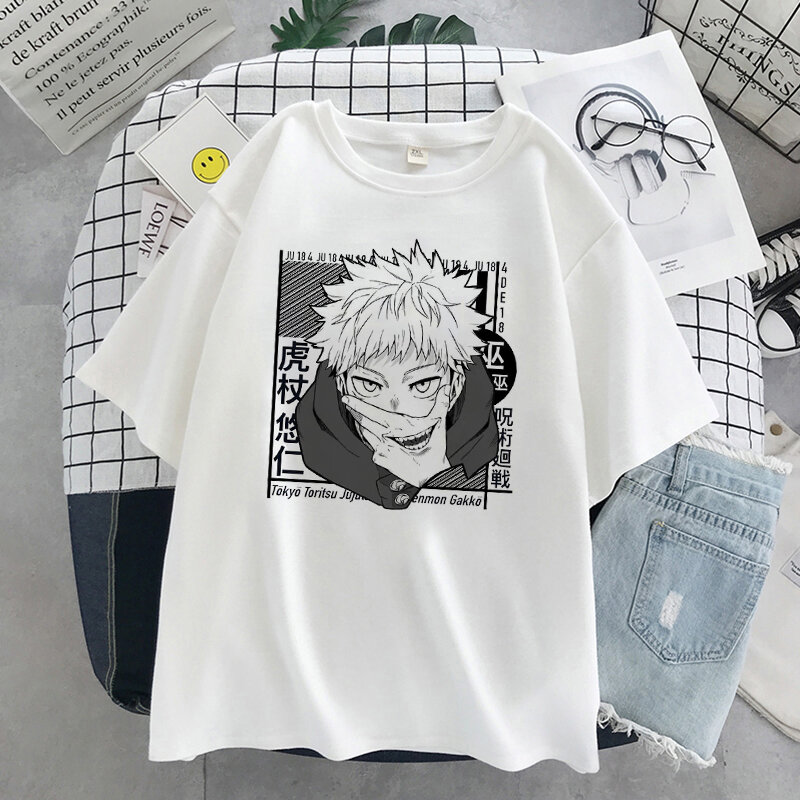 2022 T-shirt Japanese Anime Women's T-shirt Jiu-Jitsu Kaisen T-shirt Unisex Top Graphic Y2k Cool Unisex T-shirt Male Goth Tops