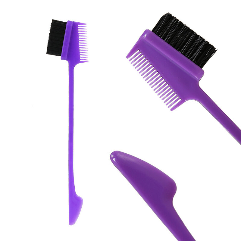 1Pcs Three-headed Eyebrow Brush Edge Brush Comb Shredded Hair Brush For Women Salon Hair Comb Brushes 3 In 1 Beauty Styling Tool
