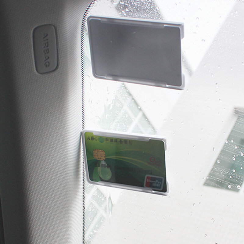 Tempat kartu mobil, lengan kartu organisasi mobil untuk kaca depan Tag tahan lama kartu ID IC parkir pemegang tiket aksesoris mobil