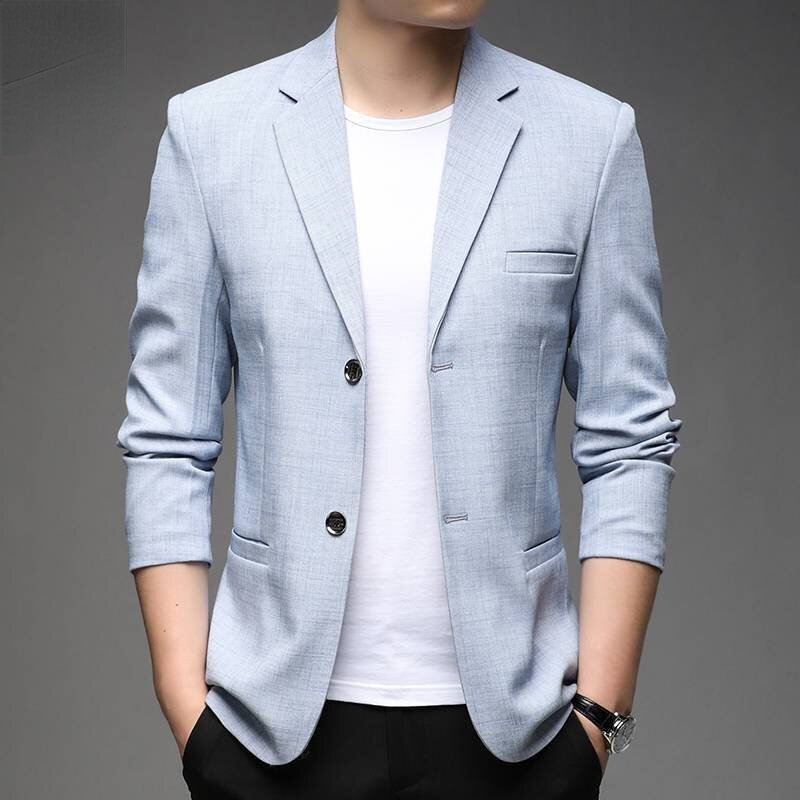 Высококачественный Блейзер, Мужская Корейская версия, модный элегантный деловой повседневный мужской блейзер, мужской костюм, куртка D82