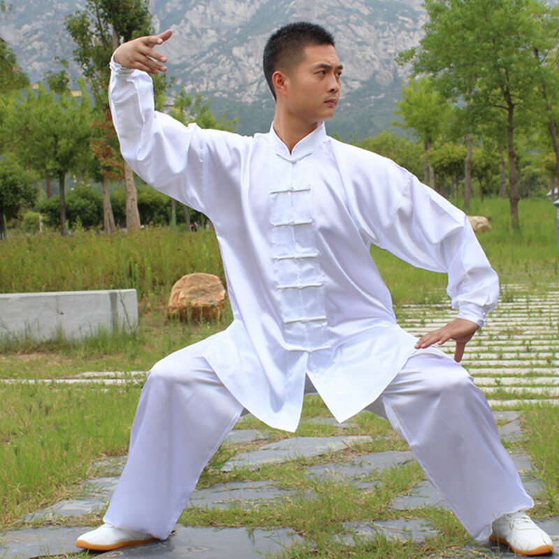 Ropa de rendimiento de Tai Chi para adultos, ropa de artes marciales, traje de Wing Chun, Color sólido, ejercicio matutino Wushu