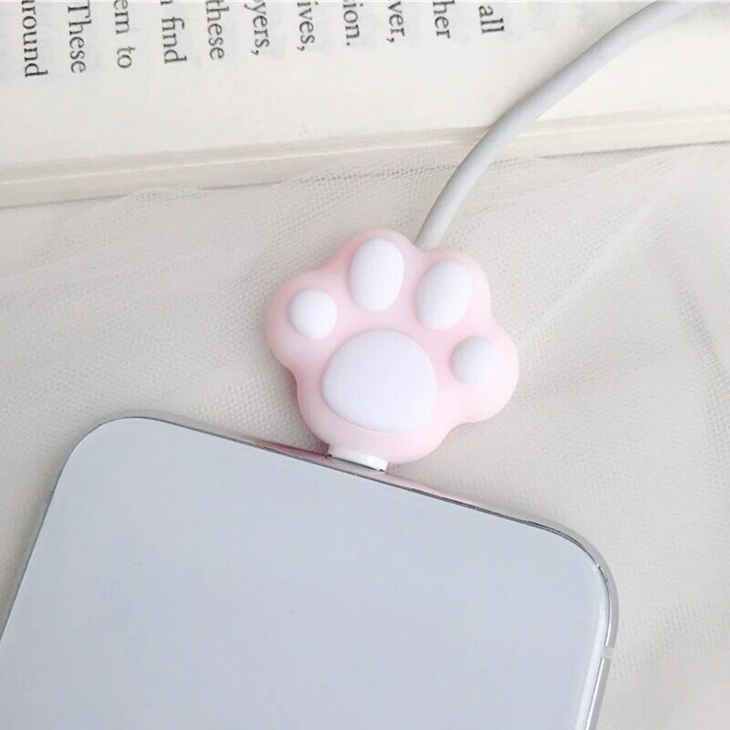 Cute Usb Cable Bite Charger Wire Organizer Silicone Cable Saver For Iphone Charging Cord Protector Data Line Cable Protection
