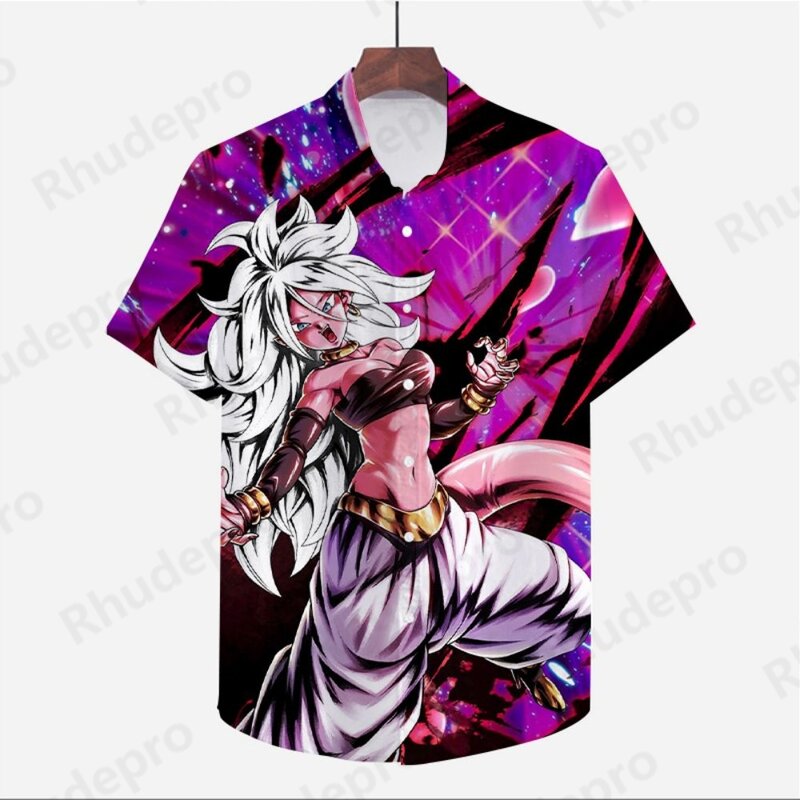 Chemise à manches courtes Dragon Ball Z pour hommes, vêtements Harajuku, style plage, haute qualité, Vegeta Goku, Streetwear Anime, mode estivale